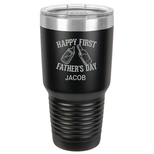 Happy First Father's Day Polar Camel 30 oz Ringneck Tumbler Laser Etched No Colored Art