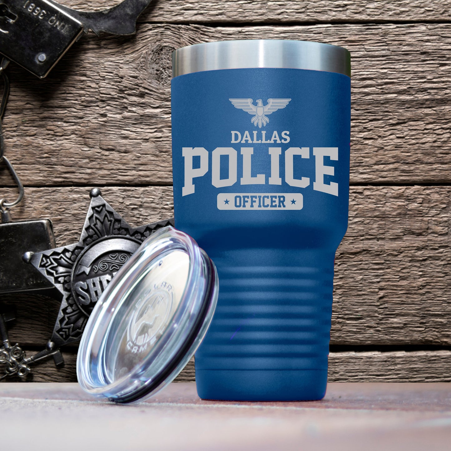 Personalized City Police Officer Polar Camel 30oz Ringneck Tumbler Laser Etched No Colored Art