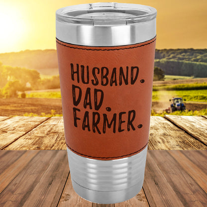 Husband Dad Farmer Polar Camel - 20 oz Laserable Leatherette Tumbler