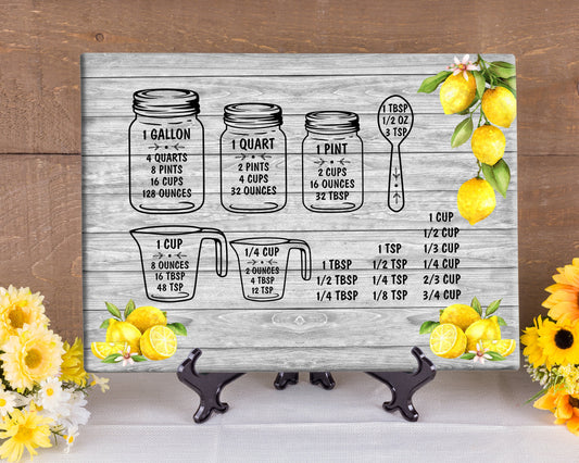 Lemon Glass Cutting Board/ Lemon Kitchen Decor/ Farmhouse Decor/ Kitchen Conversions/ Wedding Present/ House Warming Present