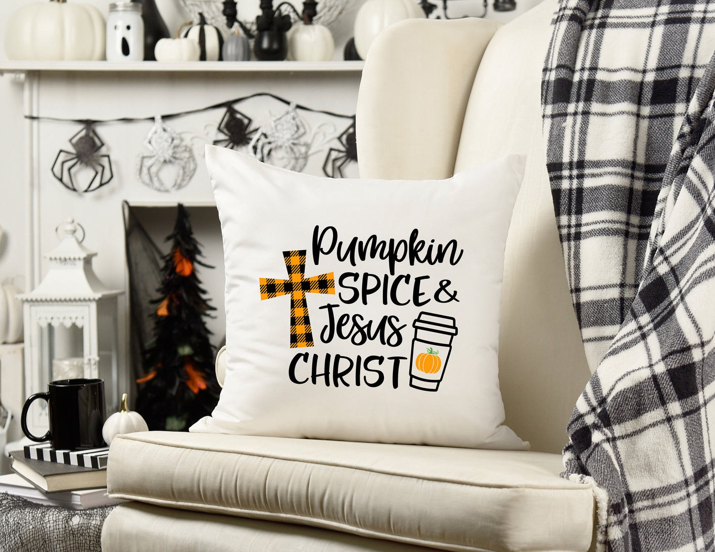 Pumpkin Spice And Jesus Christ Pillow Case