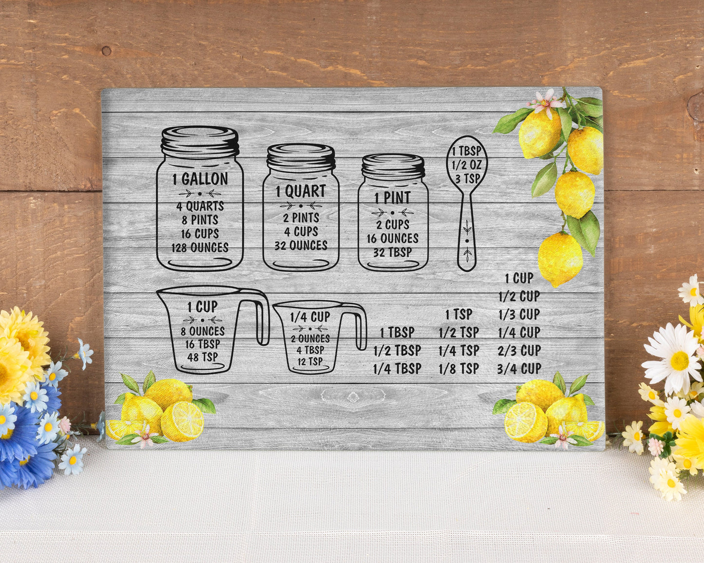 Lemon Glass Cutting Board/ Lemon Kitchen Decor/ Farmhouse Decor/ Kitchen Conversions/ Wedding Present/ House Warming Present