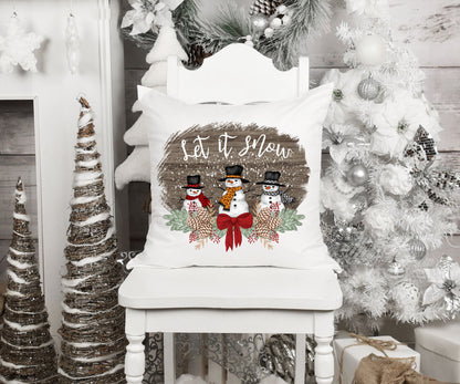 Let It Snow Snowmen/ Farmhouse Decor/ Farmhouse Christmas/ Pillow Case