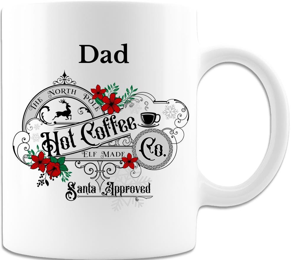 Personalized North Pole Hot Coffee Company/ Old Style Country/ Farmhouse Christmas Decor/11oz and 15 Coffee Mug