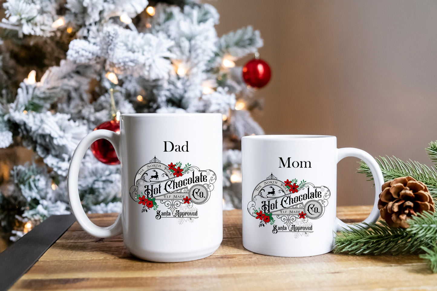 Personalized North Pole Hot Chocolate Company/ Old Style Country/ Farmhouse Christmas Decor/11oz and 15 Coffee Mug