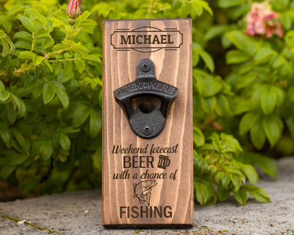 Wall Hanging Bottle Opener/Speckled Sea Trout/ Trout Fishing Gift/ Personalized Fishing Gift/ Fishing Birthday And Christmas Gift