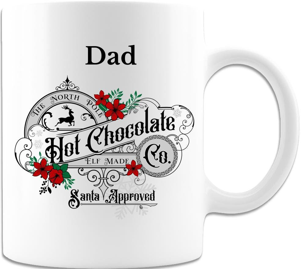 Personalized North Pole Hot Chocolate Company/ Old Style Country/ Farmhouse Christmas Decor/11oz and 15 Coffee Mug