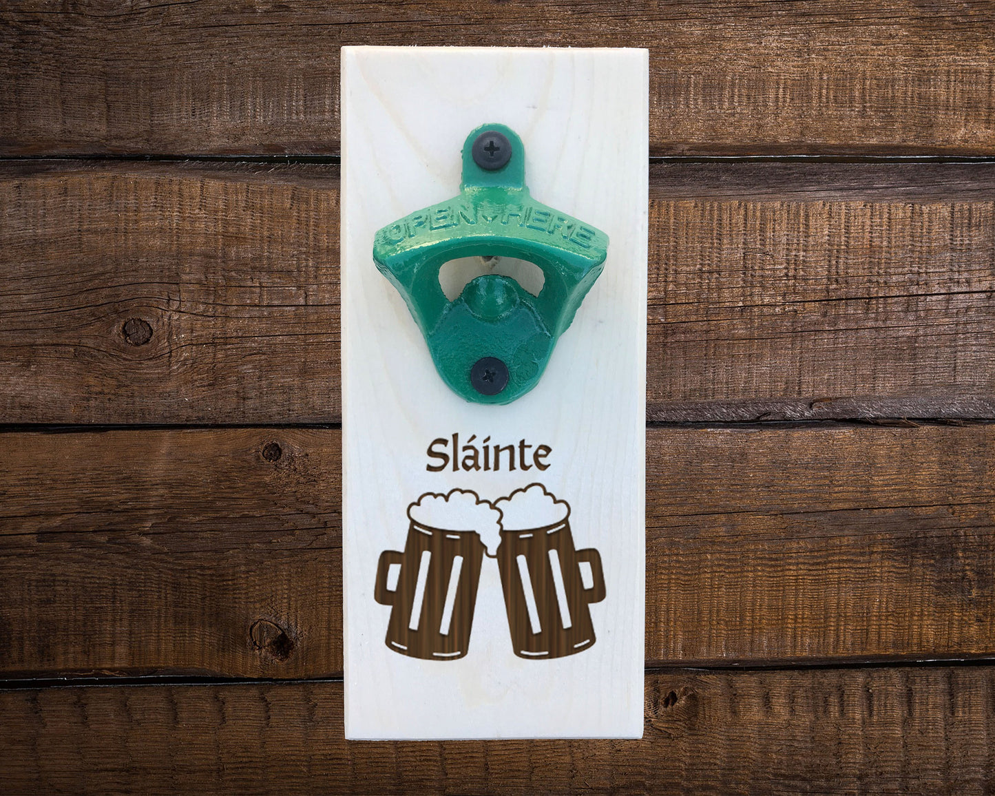 Slainte Wall Hanging Bottle Opener/ Irish Australians/ Irish Beer Drinker Gift/ St. Patrick's Day Gift