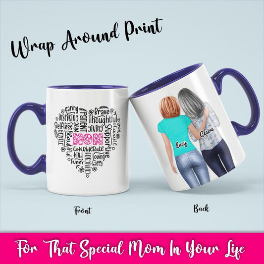 Personalized Mothers Day Gift from Daughter, Mom Heart Phrases, Gift For Mom, Mother Daughter Gift, Mom Birthday Coffee Mug