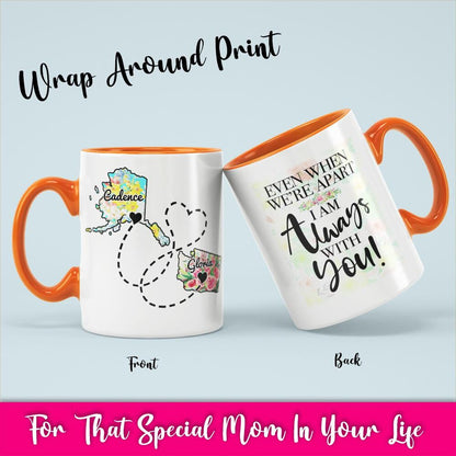 Always With You - White Coffee Mug With Colored Inside & Handle