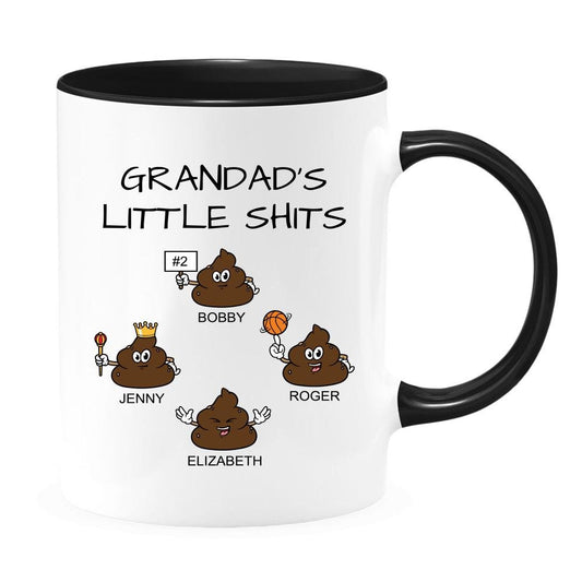 Personalized Grandad Gift/ Grandad's Little Shits/ Funny Grandad Mug/ Custom Grandad Day Gift/ For Grandad's  Birthday/ Custom Kids Name