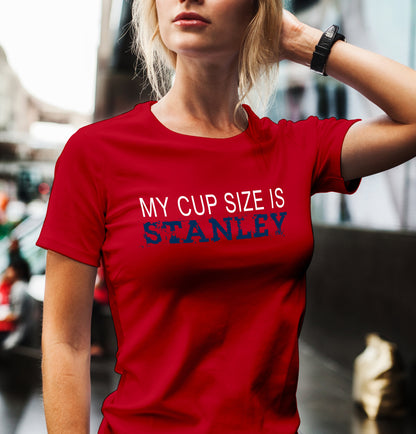 Washington Hockey Shirt/ My Cup Size Is Stanley/ Team Colors With Navy And Red/ Hockey Sports Fan