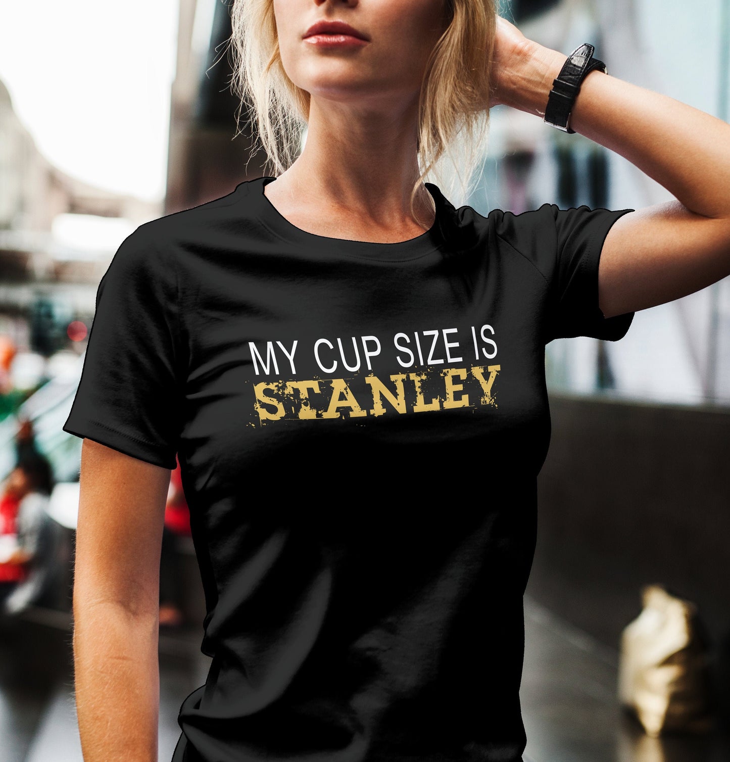 Boston Hockey Shirt/ My Cup Size Is Stanley/ Team Colors With Black And Gold/ Hockey Sports Fan