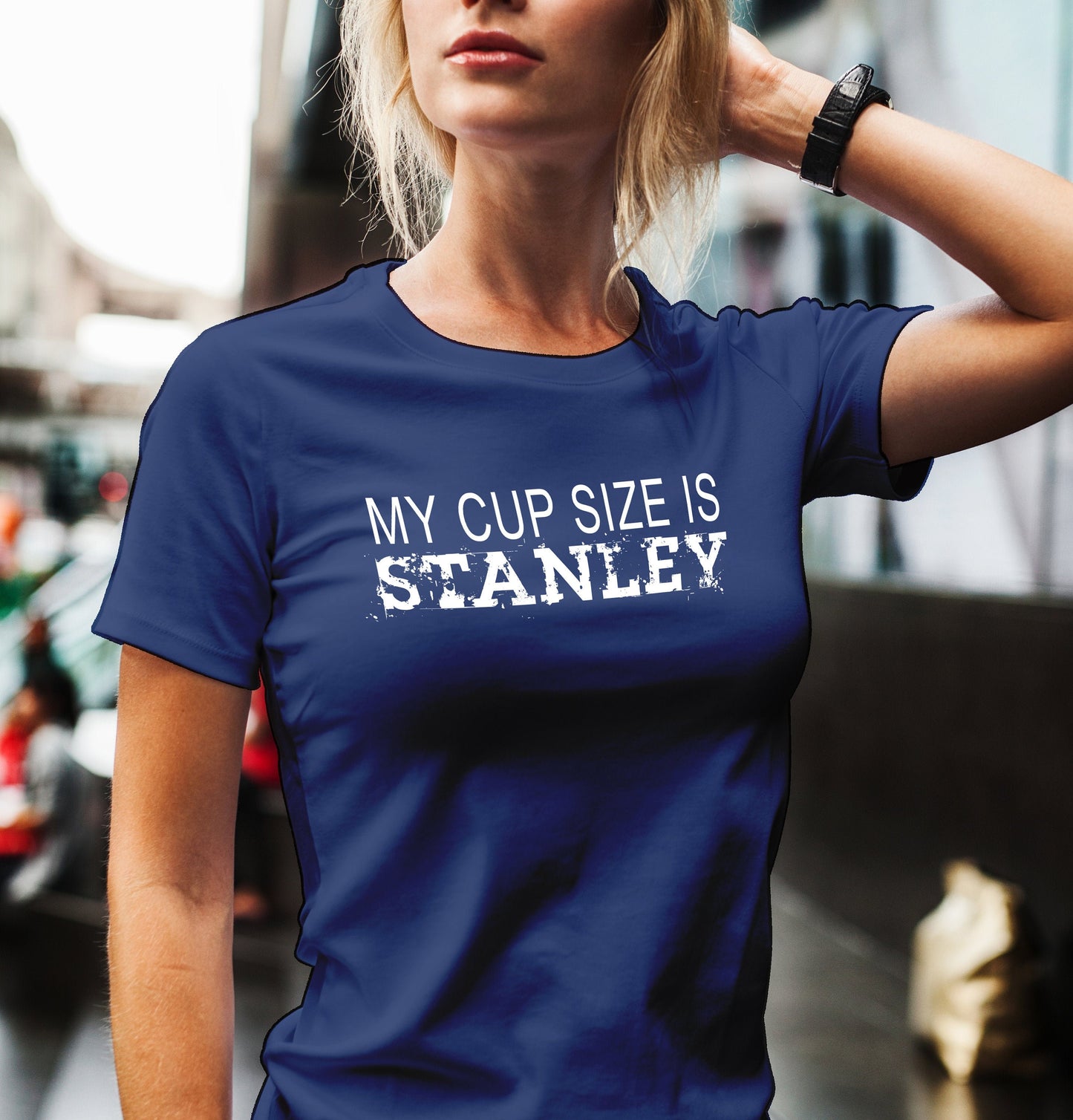 Toronto Hockey Shirt/ My Cup Size Is Stanley/ Team Colors With Blue And White/ Hockey Sports Fan