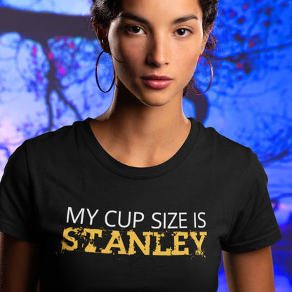 Boston Hockey Shirt/ My Cup Size Is Stanley/ Team Colors With Black And Gold/ Hockey Sports Fan