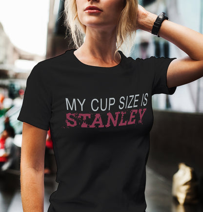 Colorado Avalanche Hockey Tshirt/ My Cup Size Is Stanley/ Team Colors With Burgundy And Silver/ Hockey Sports Fan Adult Unisex Tshirt