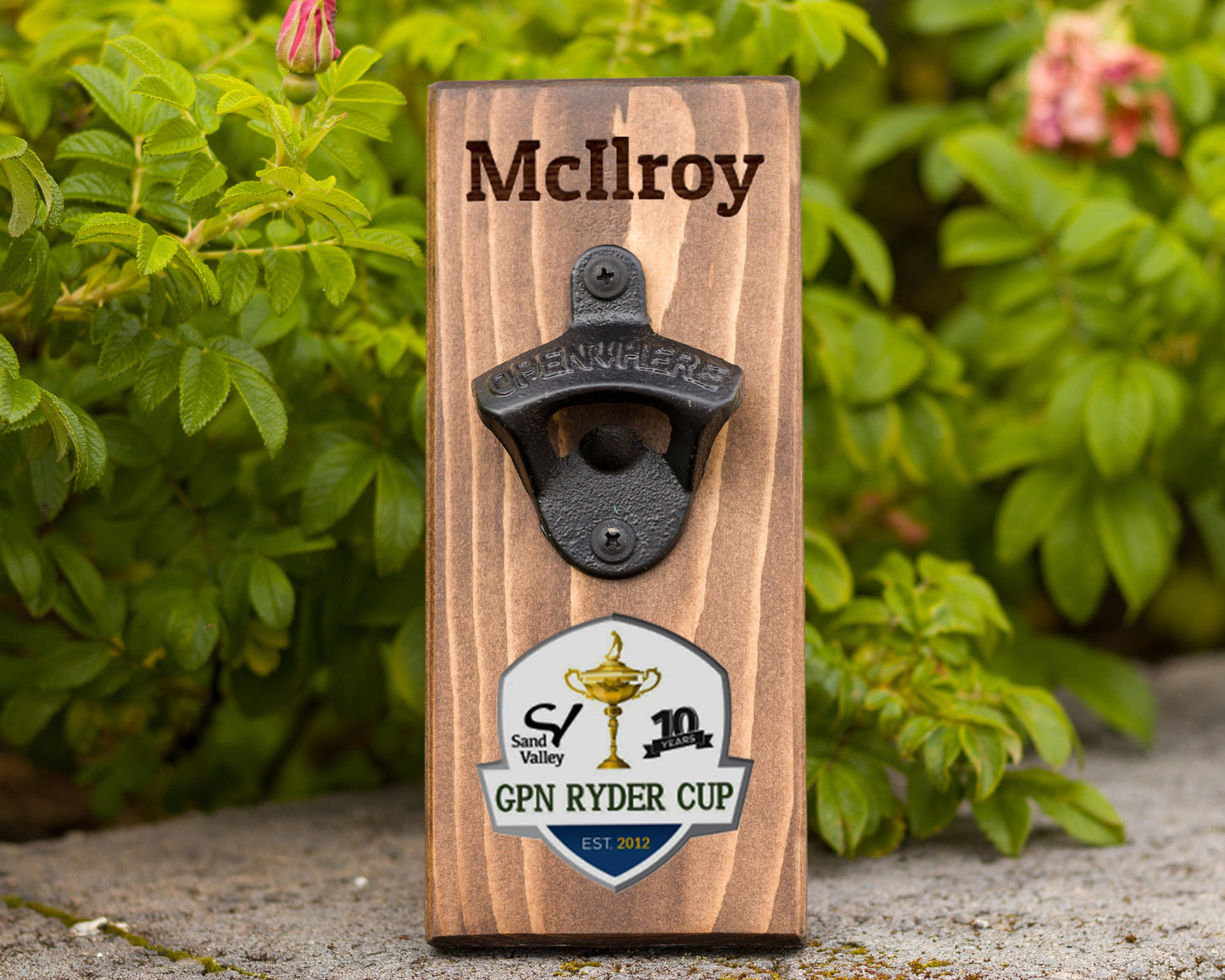 Custom Wall Hanging Bottle Opener/ Laser Engraved With Name/ UV Color Printed Company Logo/ Sport Emblem/ School Mascot/ Sport Logo/ Gift