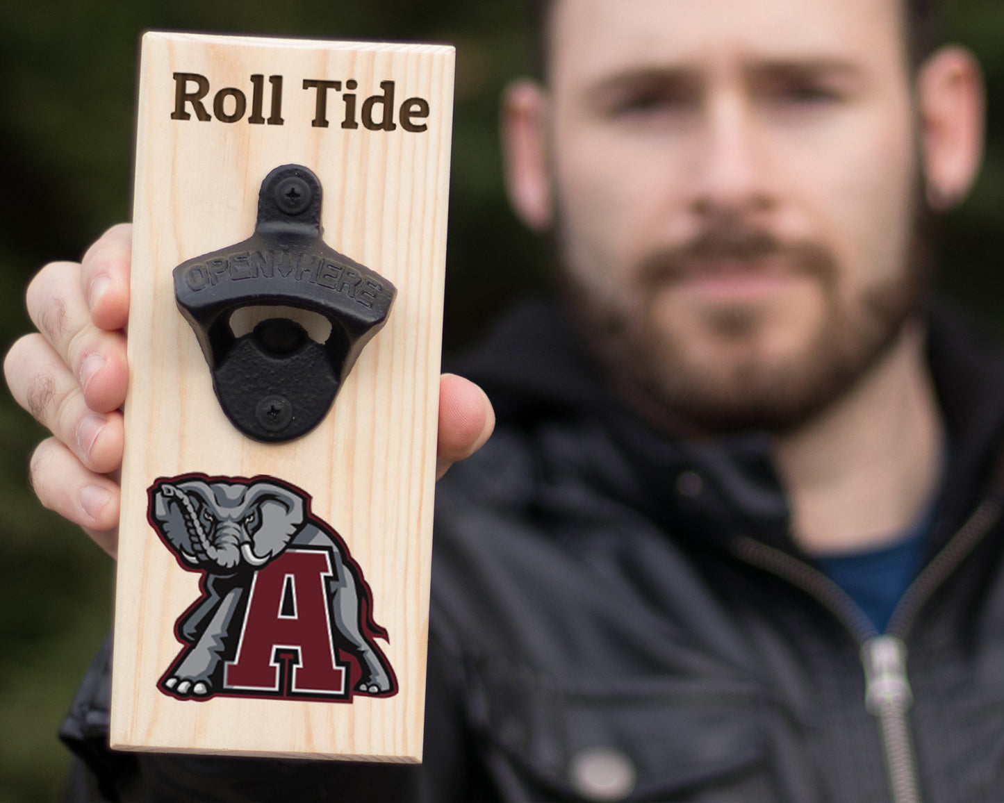 Custom Wall Hanging Bottle Opener/ Laser Engraved With Name/ UV Color Printed Company Logo/ Sport Emblem/ School Mascot/ Sport Logo/ Gift