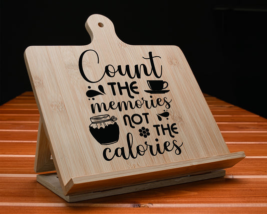 Chef Easel, Cookbook Stand Wood, Tablet Holder, Count The Memories, Mothers Gift, Grandma Gift, Recipe Ipad Holder, Cook Book Stand