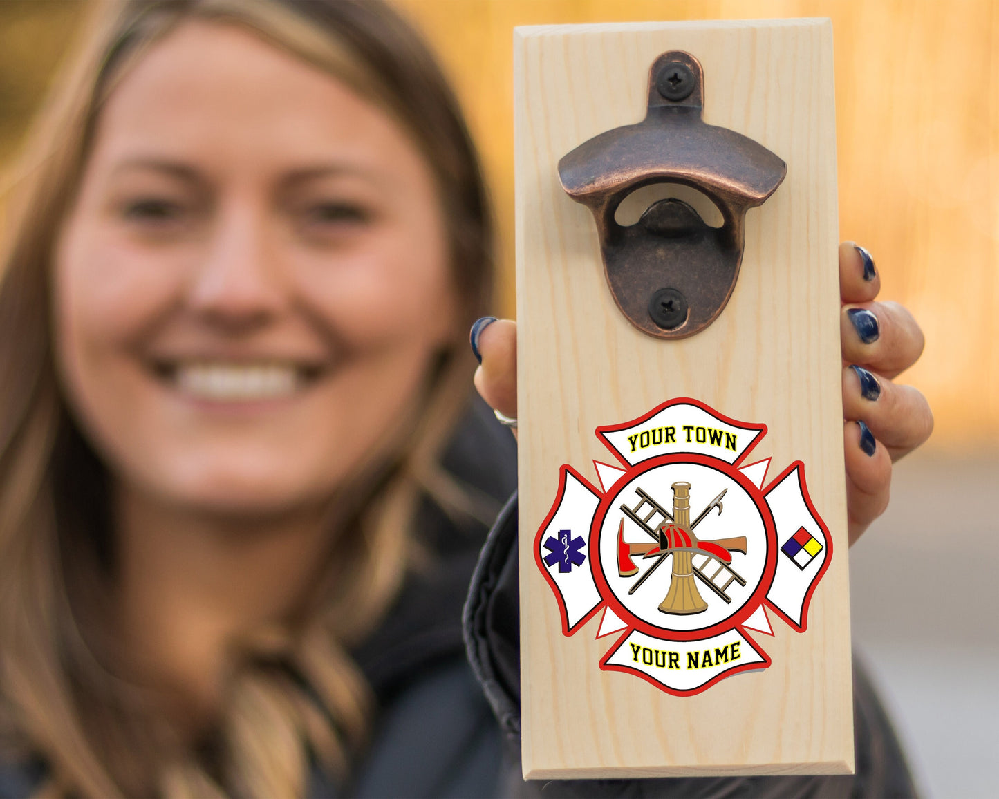 Personalized Firefighter Gift For Firefighter/ Wall Hanging Bottle Opener/ Fire Husband/ Firefighter Dad/ Beer Bottle Opener/ Christmas Gift