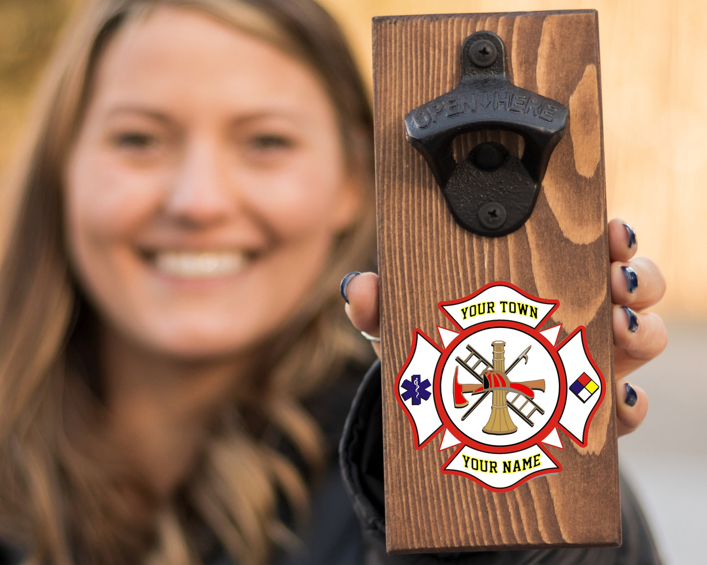 Personalized Firefighter Gift For Firefighter/ Wall Hanging Bottle Opener/ Fire Husband/ Firefighter Dad/ Beer Bottle Opener/ Christmas Gift