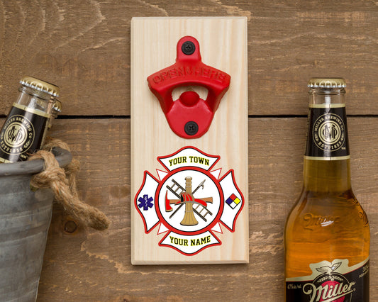 Personalized Firefighter Gift For Firefighter/ Wall Hanging Bottle Opener/ Fire Husband/ Firefighter Dad/ Beer Bottle Opener/ Christmas Gift