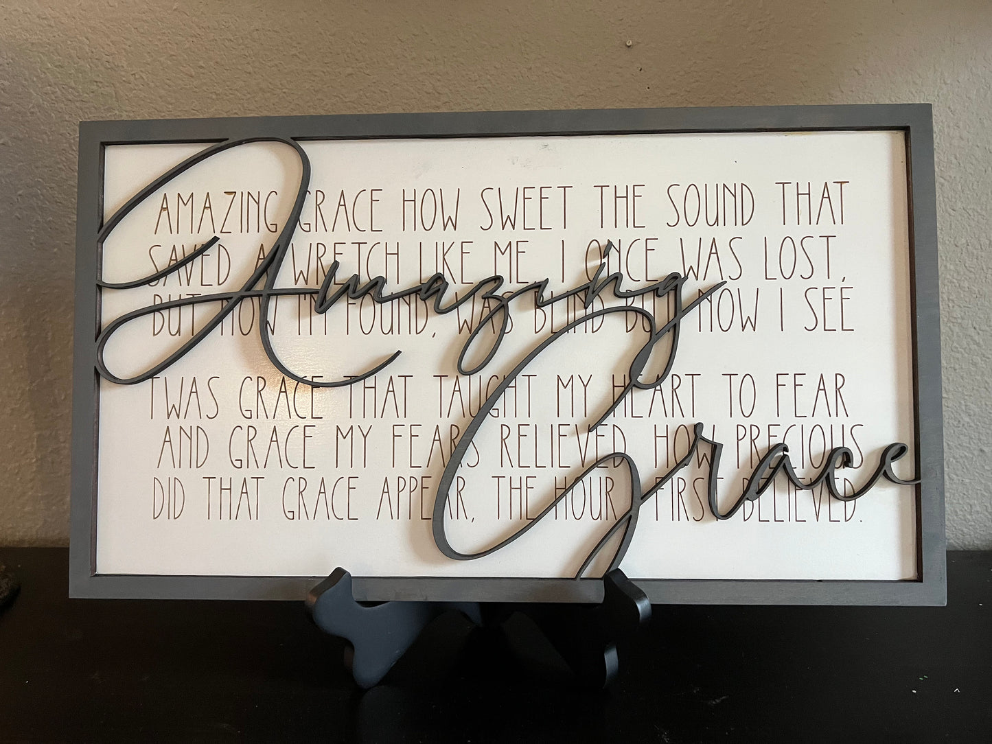 Amazing Grace Sign, Bible Verse, Farmhouse Decor, Song Lyric Wall Art, Christian Home Decor, Religious Gifts, Wood Signs, Blessed Sign