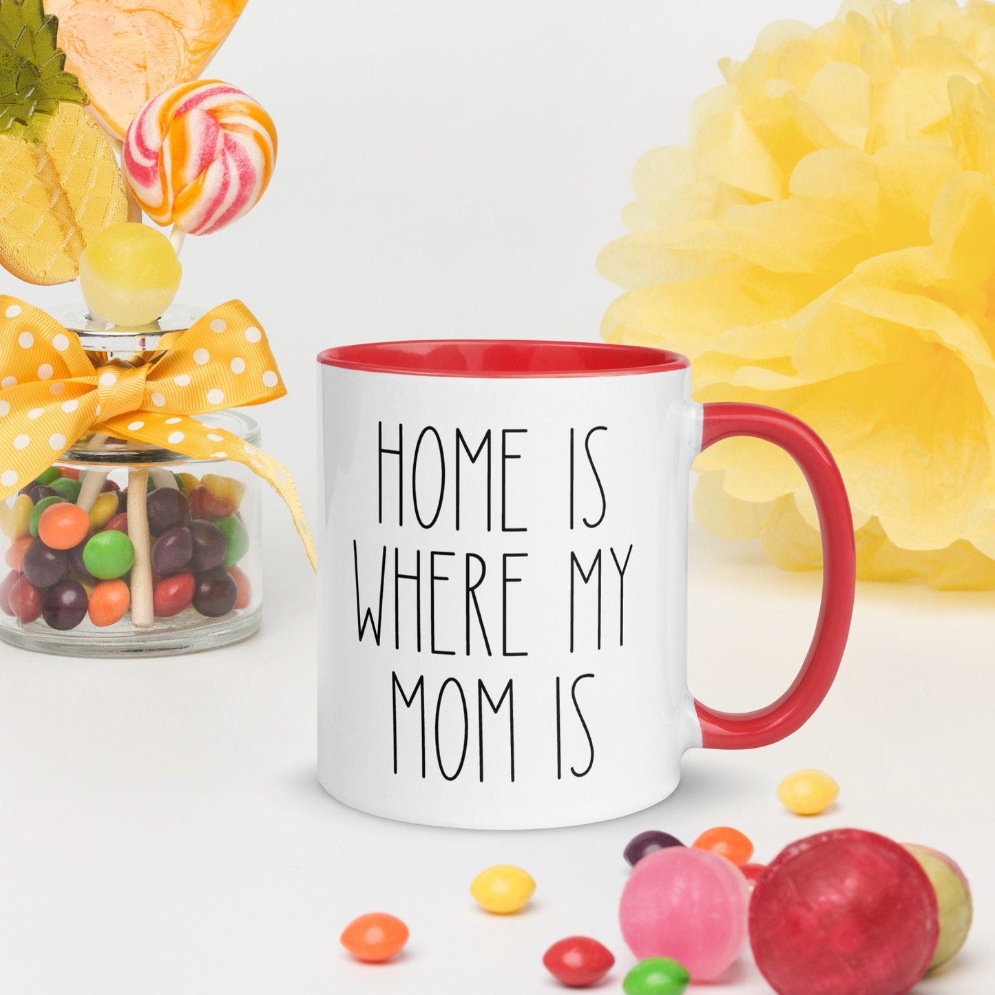 Personalized State To State Coffee Mug, Home Is Where My Mom Is, Long Distance Gift, Mother's Day Gift, Custom With Names, Gift For Mom