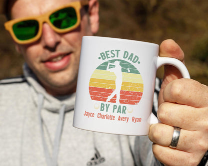 Personalized Golfing Dad Gift/Best By Par/White Mug/Father's Day Gift