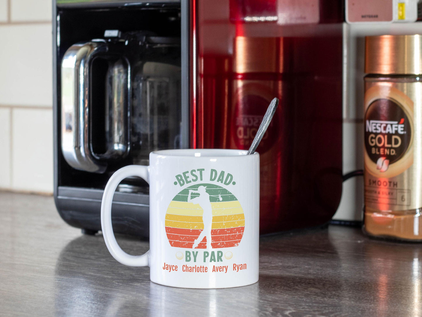 Personalized Golfing Dad Gift/Best By Par/White Mug/Father's Day Gift