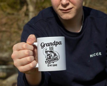 Grandpa Is My Name Fishing Is My Game/White Mug/Grandpa Gift