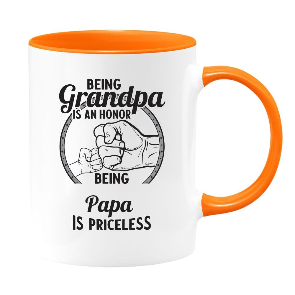 Being Grandpa Is An Honor/Being Papa Is Priceless/Colored Mug/Grandpa And Papa Gift