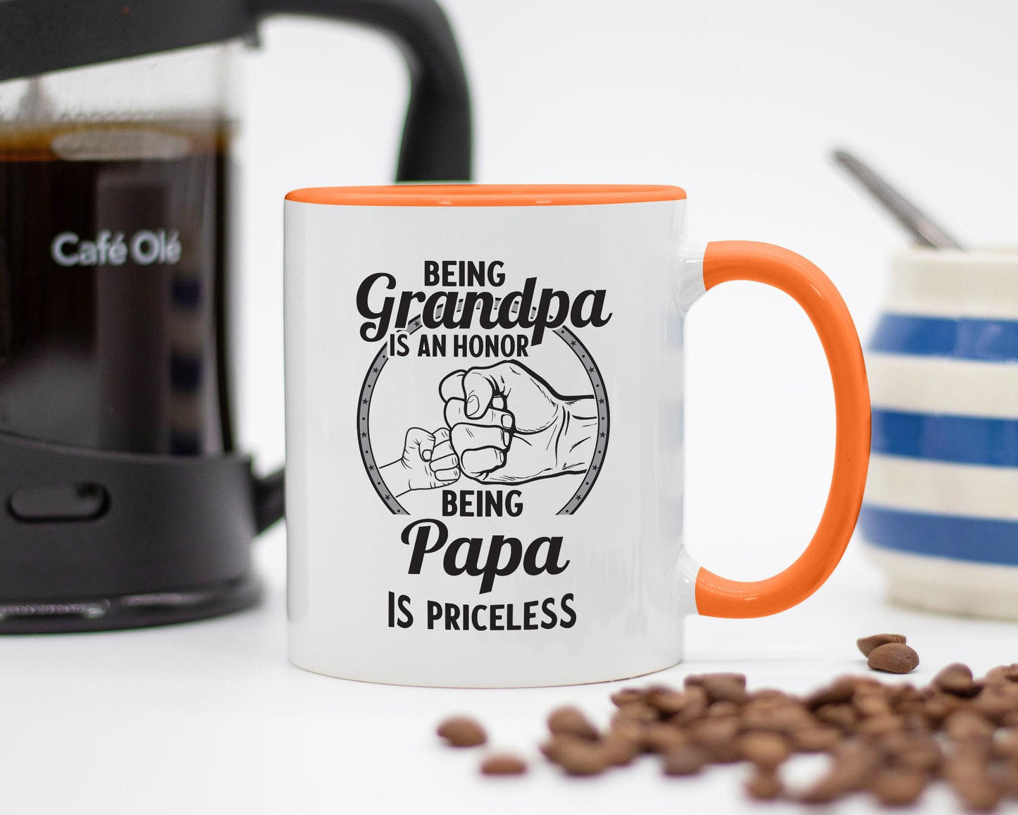 Being Grandpa Is An Honor/Being Papa Is Priceless/Colored Mug/Grandpa And Papa Gift