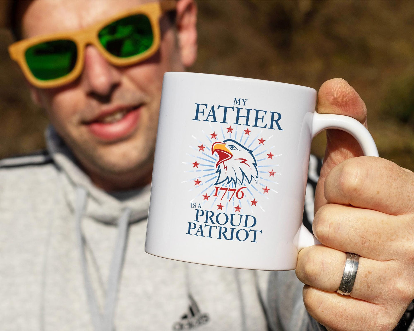 My Father Proud Patriot/White Mug/Father's Day Gift