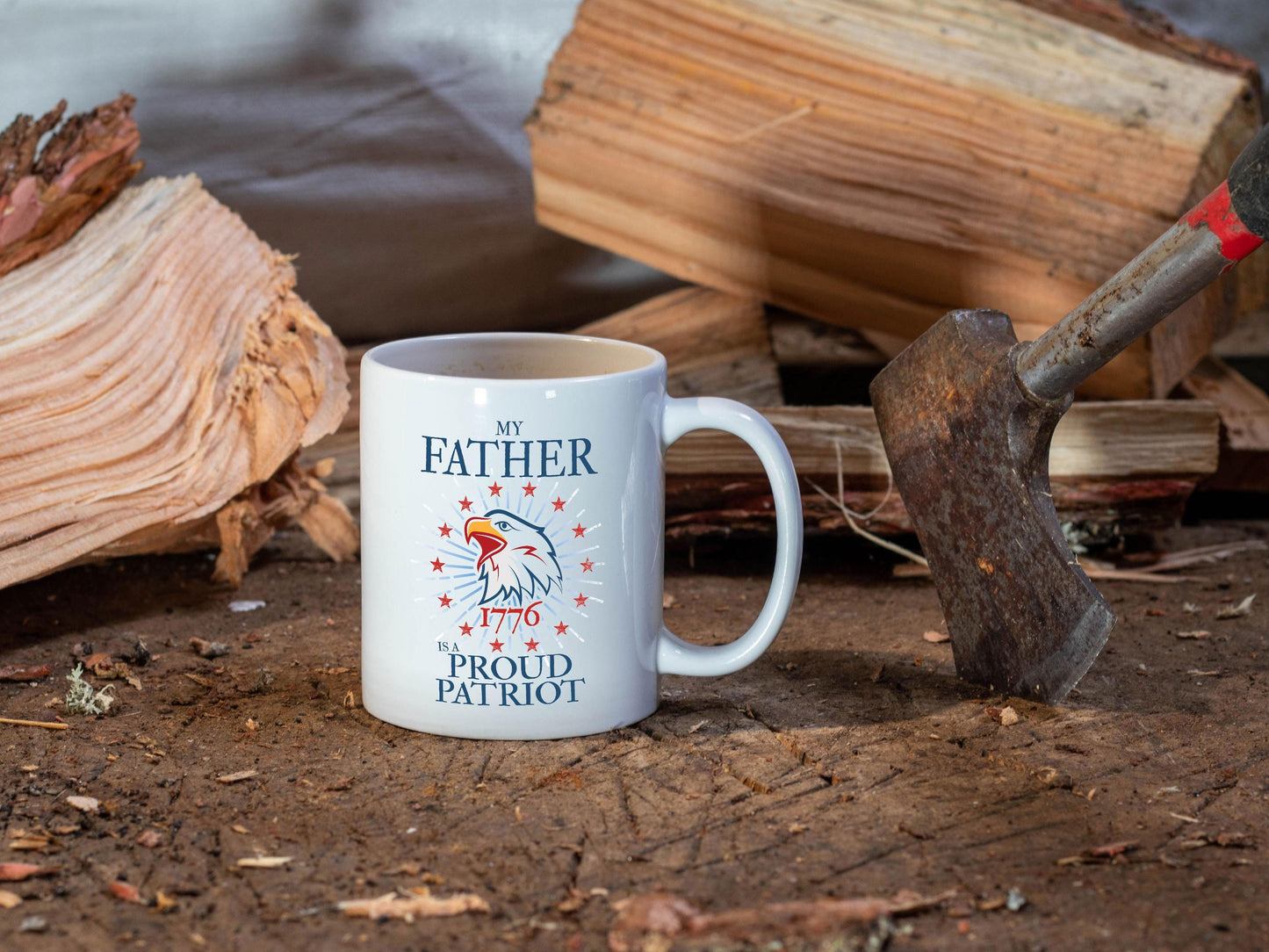 My Father Proud Patriot/White Mug/Father's Day Gift