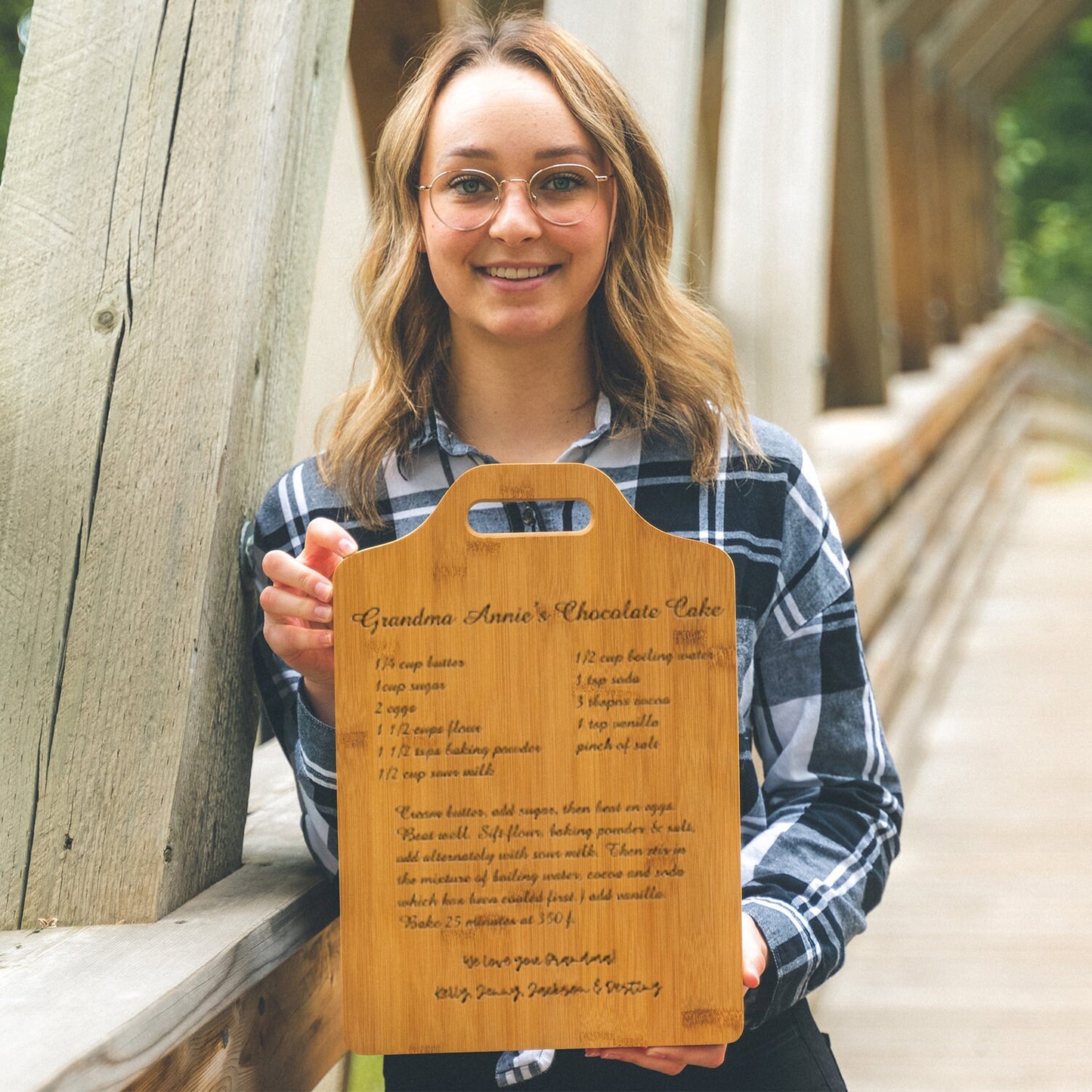 Recipe Cutting Board Personalized and Preserved Loved Ones Handwriting, Laser Engraved On Bamboo Wood, Mother's Day Gift, Family Heirloom