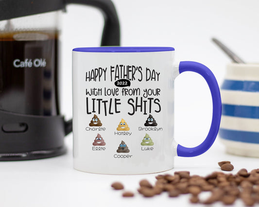 Personalized Daddy Gift/ Dads Little Poops/ Funny Dad Mug/ Custom Father's Day Present Gift/ For Daddy's  Birthday/ Custom Kids Name