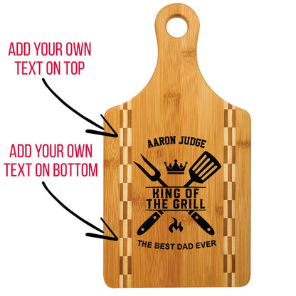 Father's Day Gifts for Dad, Personalized Bamboo Cutting Board for Grill Master, Step Up Dad - Gift for Grandpa, Daddy, Best Dad, Uncle