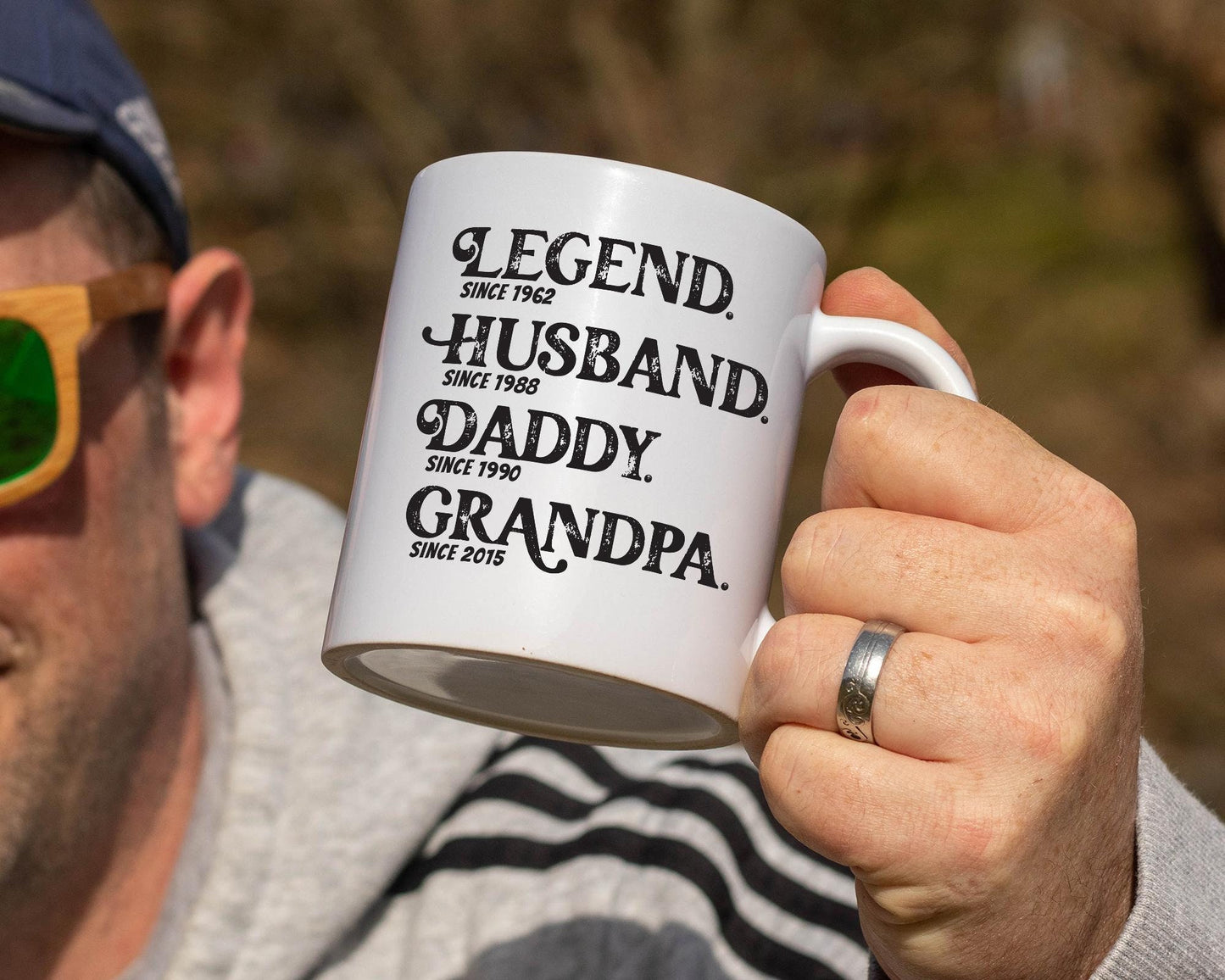 Custom Dad/Husband/Grandpa Legend White Mug