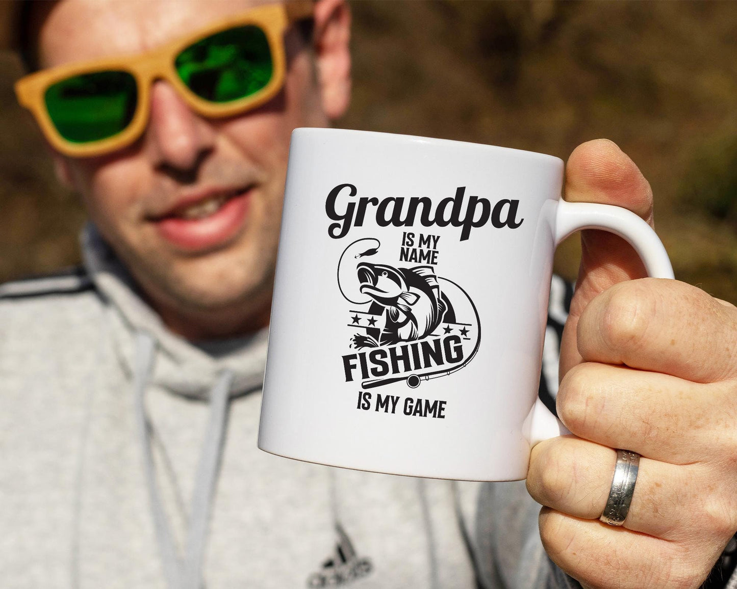 Grandpa Is My Name Fishing Is My Game/White Mug/Grandpa Gift