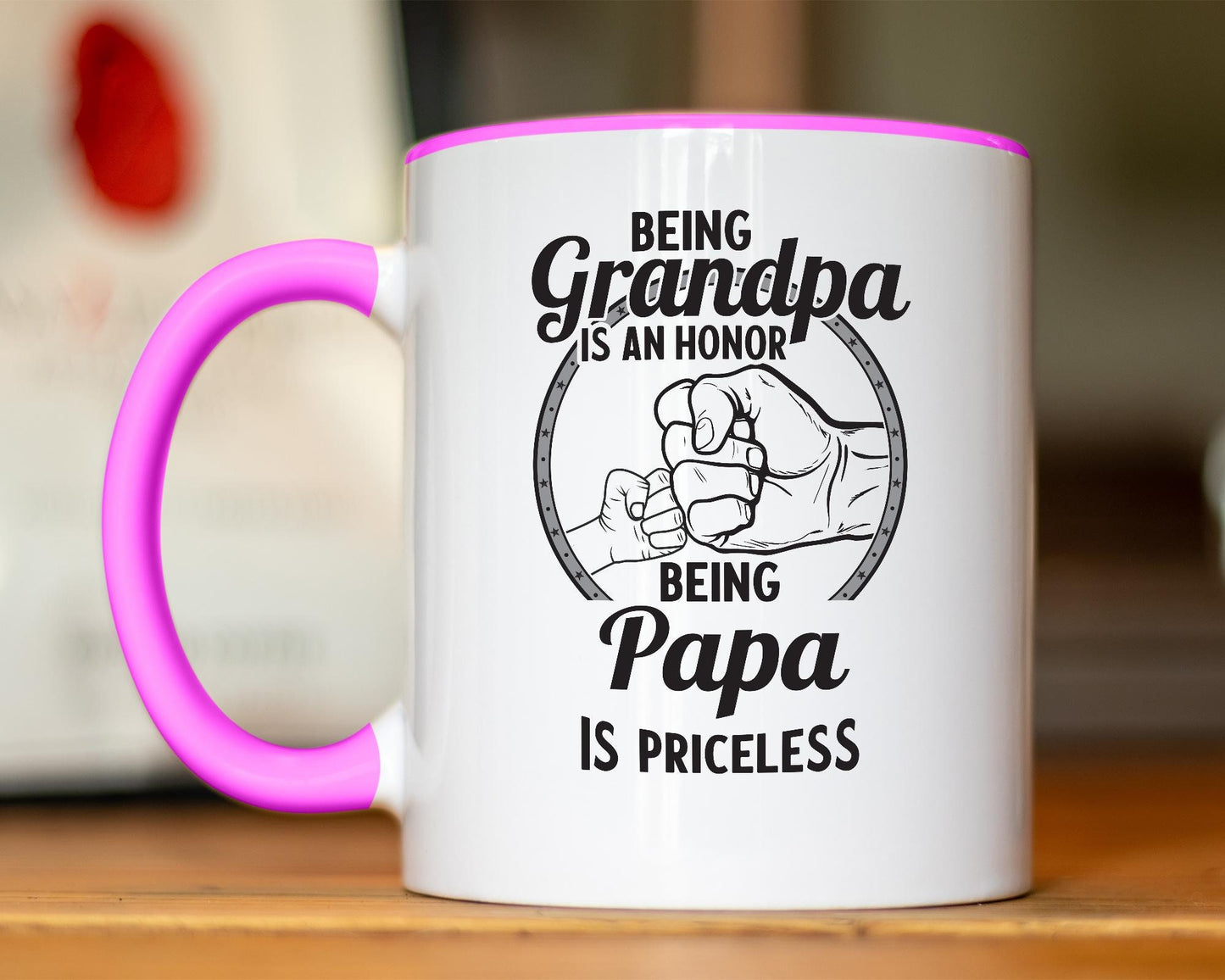 Being Grandpa Is An Honor/Being Papa Is Priceless/Colored Mug/Grandpa And Papa Gift