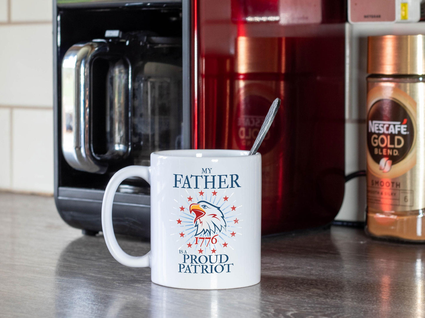 My Father Proud Patriot/White Mug/Father's Day Gift