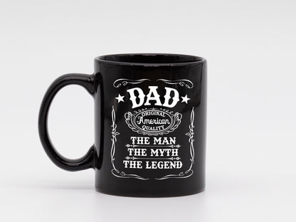 Fathers Day Gift/ The Man The Myth The Legend/ Black Coffee Mug