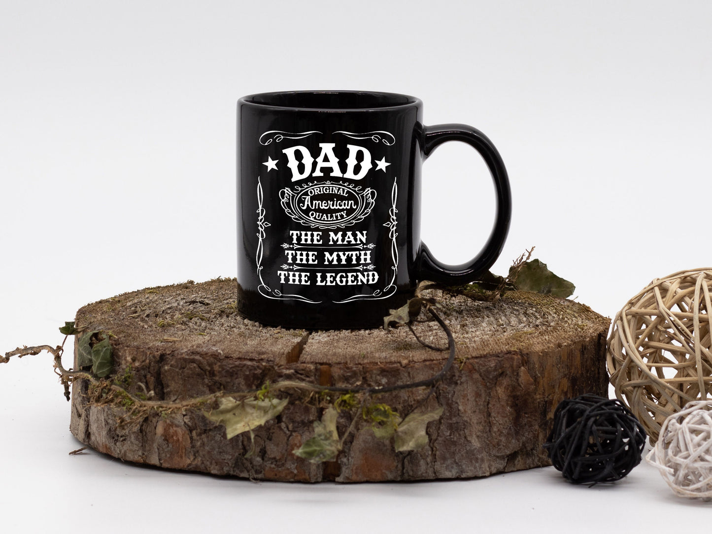 Fathers Day Gift/ The Man The Myth The Legend/ Black Coffee Mug