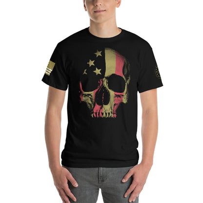 American Reaper/ American Flag on Right Sleeve With 1776 We the People on Left Sleeve/ Short Sleeve T-Shirt