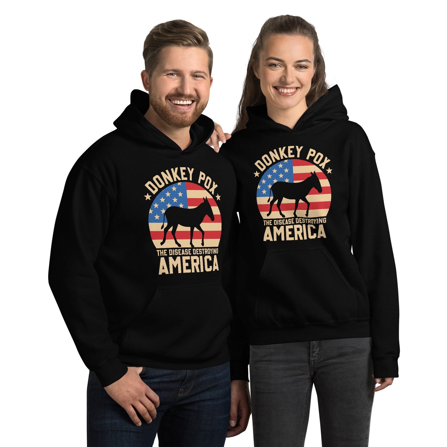 Donkey Pox The Disease Killing America/  Funny Republican Anti-Biden/ Anti Democrat/ Unisex Hoodie