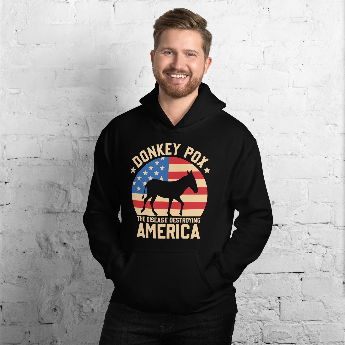 Donkey Pox The Disease Killing America/  Funny Republican Anti-Biden/ Anti Democrat/ Unisex Hoodie