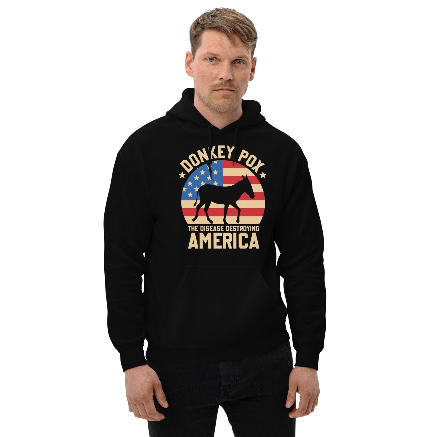 Donkey Pox The Disease Killing America/  Funny Republican Anti-Biden/ Anti Democrat/ Unisex Hoodie