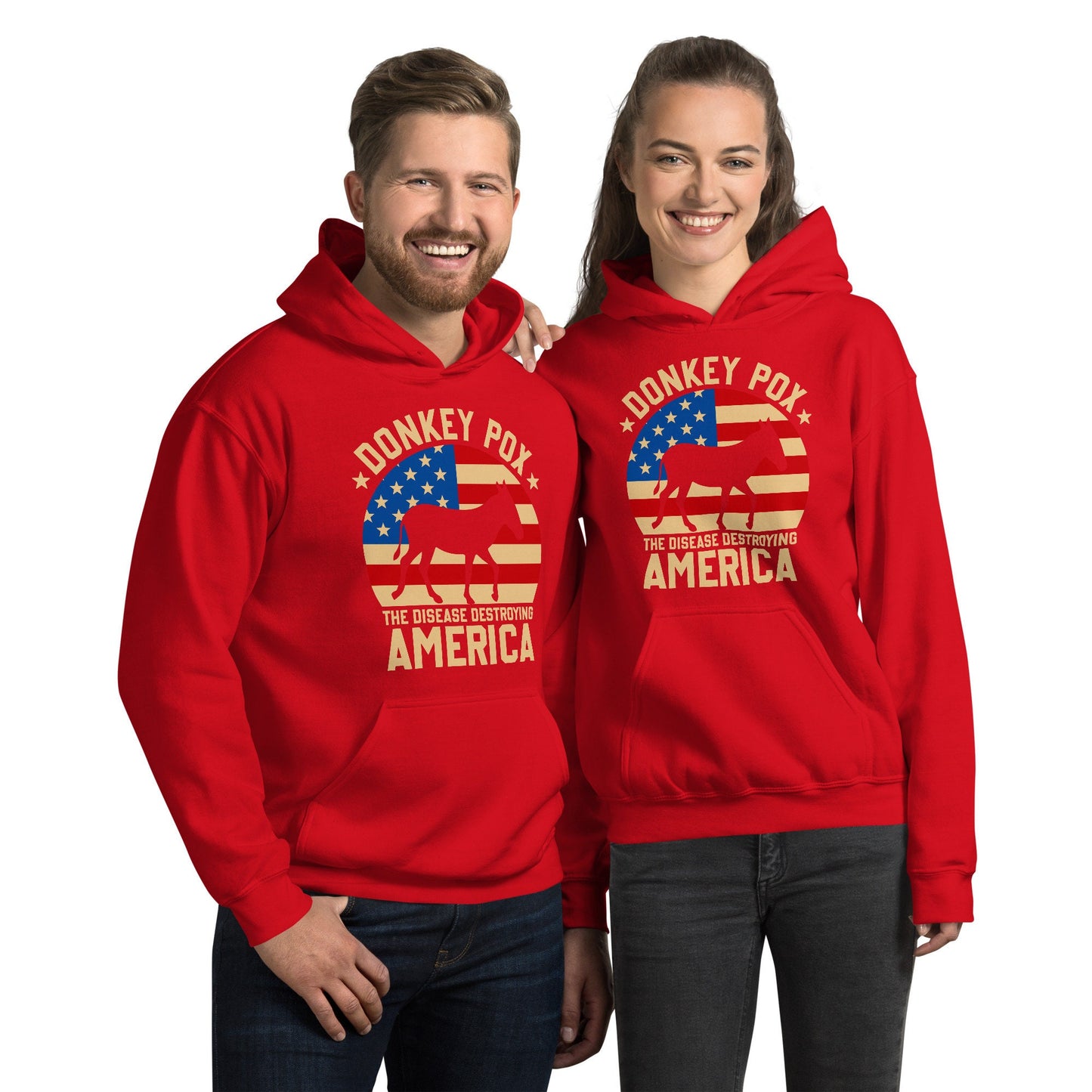 Donkey Pox The Disease Killing America/  Funny Republican Anti-Biden/ Anti Democrat/ Unisex Hoodie