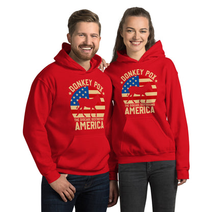 Donkey Pox The Disease Killing America/  Funny Republican Anti-Biden/ Anti Democrat/ Unisex Hoodie